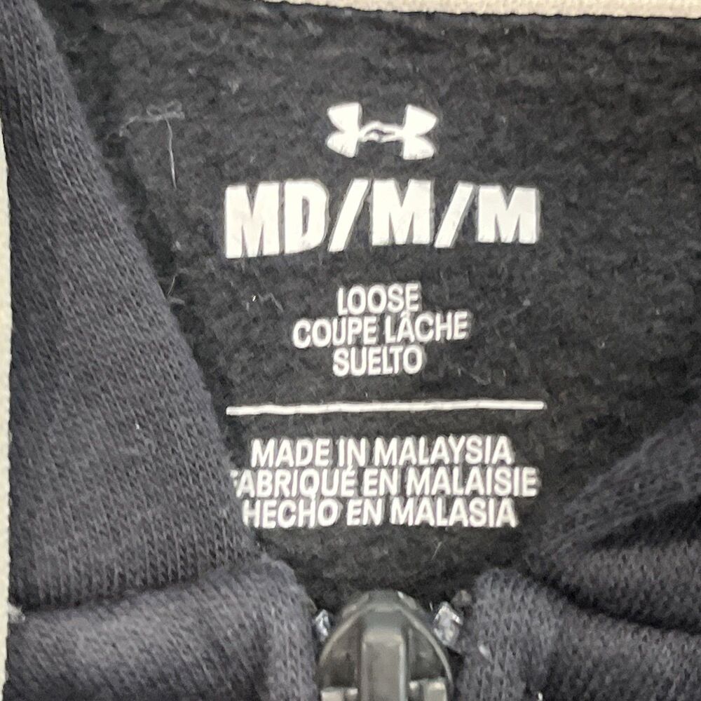 Under Armour Project Rock Crop Cropped Hoodie Womens Medium Black Full Zip - Picture 10 of 11